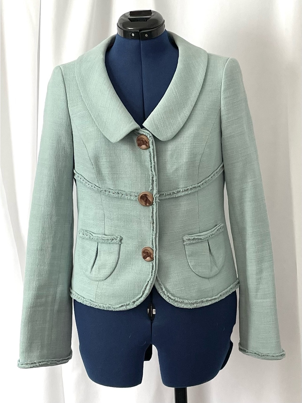 Robin’s Egg Blue 90s/Y2K Jacket Cotton tweed